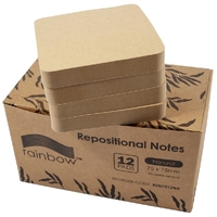 Natural Post It Notes Pack 12 75x75mm