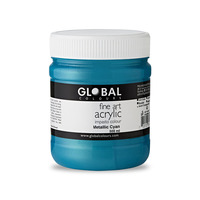 Global Acrylic Impasto 500ml Metallic Cyan