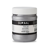 Global Acrylic Impasto 500ml Metallic Silver