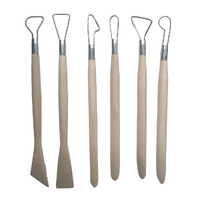 Pottery Tool Set 6 Wood & Wire Ends