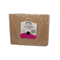 Paper Straws Pack 250 Natural