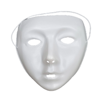 Plastic Face Mask White Pack 12 CLEARANCE