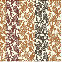 Katazome Paper A4 KA151 Brown, Tan and Black Floral Pattern