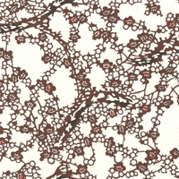 Katazome Paper A4 KA301 Brown Cherry Blossom Pattern