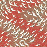 Chiyogami Paper A4 CH5531 White Cranes on Red