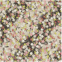 Chiyogami Paper A4 CH6258 Pink and White Flowers on Cream