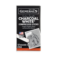 Generals Compressed Charcoal Box 12 White